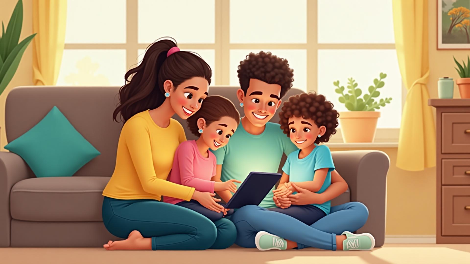 Family using Kernelie platform together